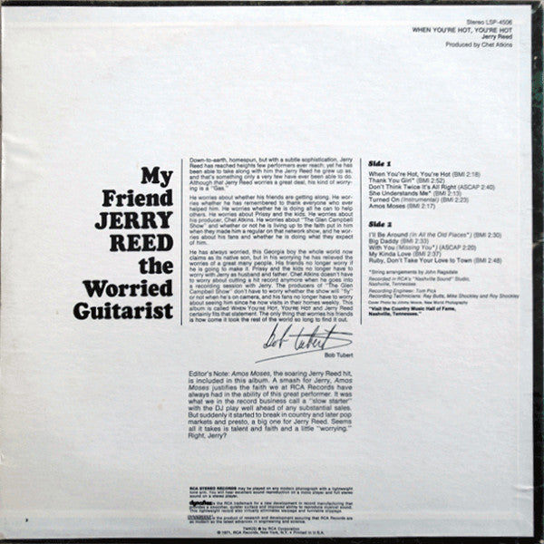 Jerry Reed : When You're Hot, You're Hot (LP, Album, Hol)