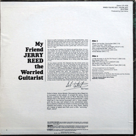 Jerry Reed : When You're Hot, You're Hot (LP, Album, Hol)