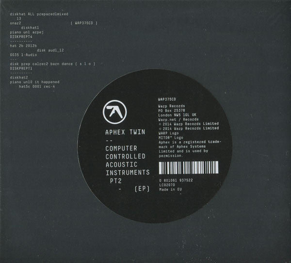 Aphex Twin : Computer Controlled Acoustic Instruments Pt2 (EP) (CD, EP, Dig)
