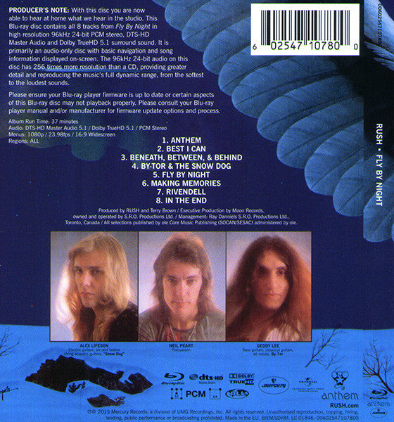Rush : Fly By Night (Blu-ray, Blu-ray-A, Album, RE, RM, Multichannel)