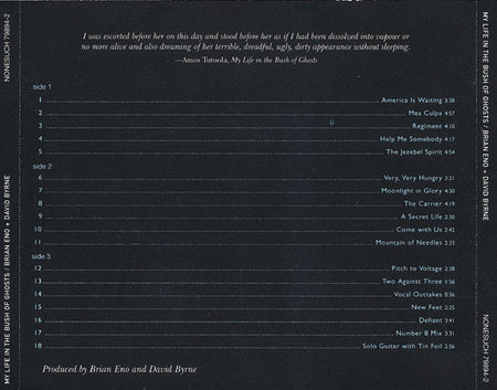 Brian Eno + David Byrne : My Life In The Bush Of Ghosts (CD, Album, Enh, RE, RM)