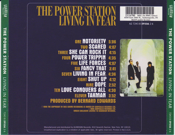 The Power Station : Living In Fear (CD, Album, Club)