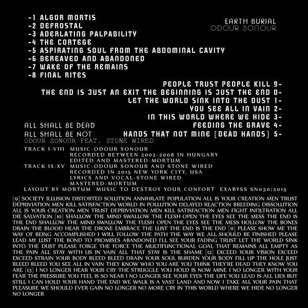 Odour Sonour : Earth Burial (CD, Dlx, 4 P)