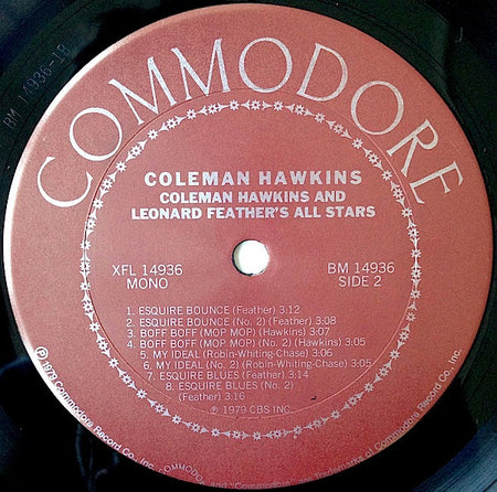 Coleman Hawkins : Coleman Hawkins And The Chocolate Dandies  (LP, Comp, Mono)