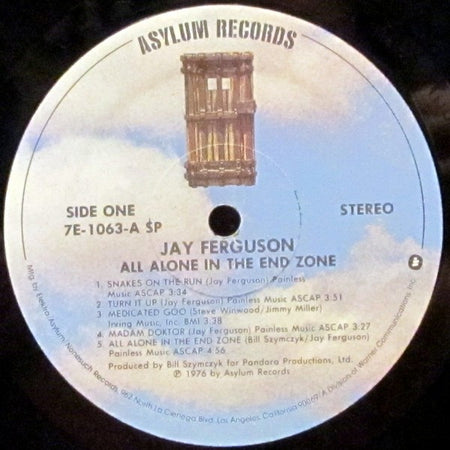 Jay Ferguson : All Alone In The End Zone (LP, Album, SRC)