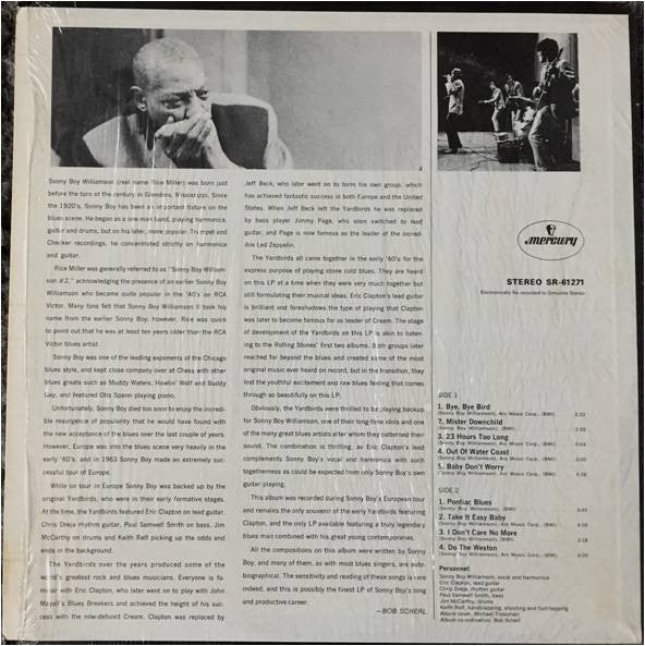 Eric Clapton and The Yardbirds With Sonny Boy Williamson (2) : Eric Clapton And The Yardbirds Live With Sonny Boy Williamson (LP, Album, RE)