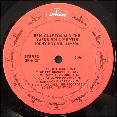 Eric Clapton and The Yardbirds With Sonny Boy Williamson (2) : Eric Clapton And The Yardbirds Live With Sonny Boy Williamson (LP, Album, RE)