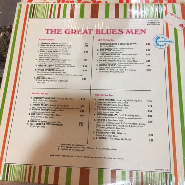 Various : The Great Blues Men (2xLP, Comp, RE, Pit)