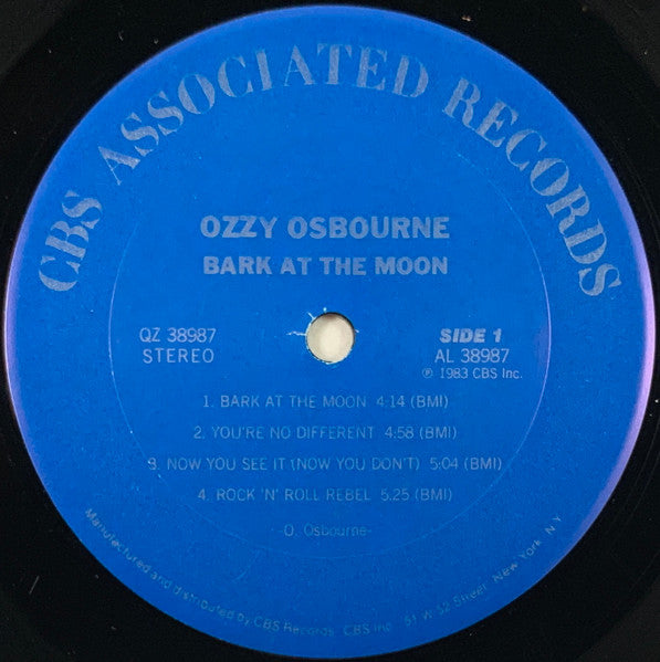 Ozzy Osbourne : Bark At The Moon (LP, Album, Car)