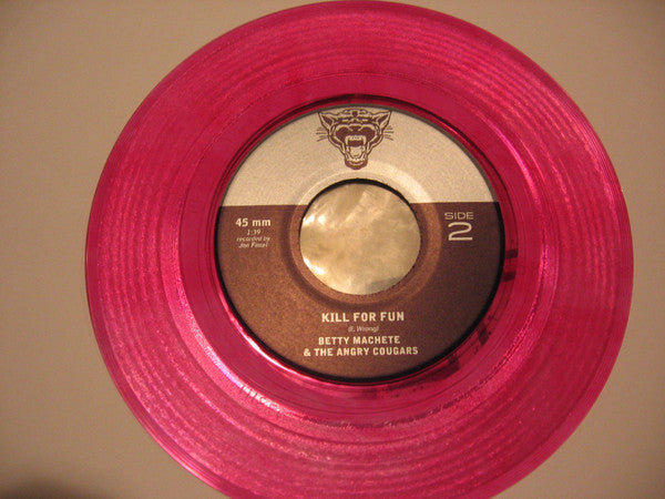 Betty Machete And The Angry Cougars, Hexers : Kill For Fun / Damnation split single (7", red)