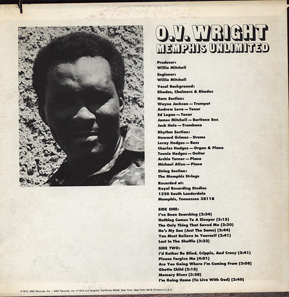 O.V. Wright : Memphis Unlimited (LP, Album, Pit)