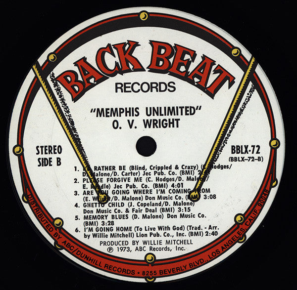 O.V. Wright : Memphis Unlimited (LP, Album, Pit)