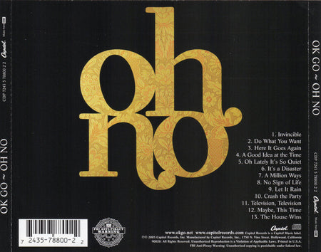 OK Go : Oh No (CD, Album)