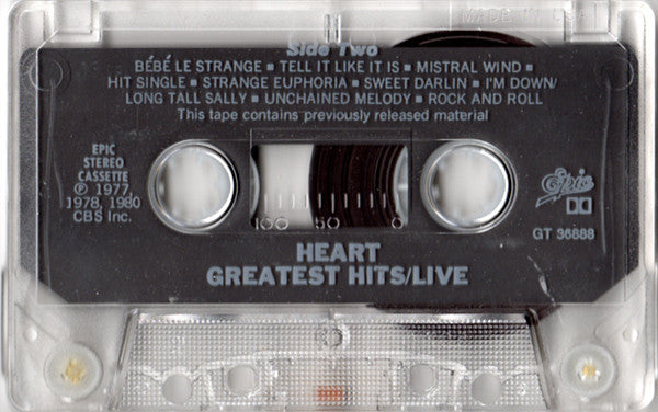 Heart : Greatest Hits/Live (Cass, Comp)
