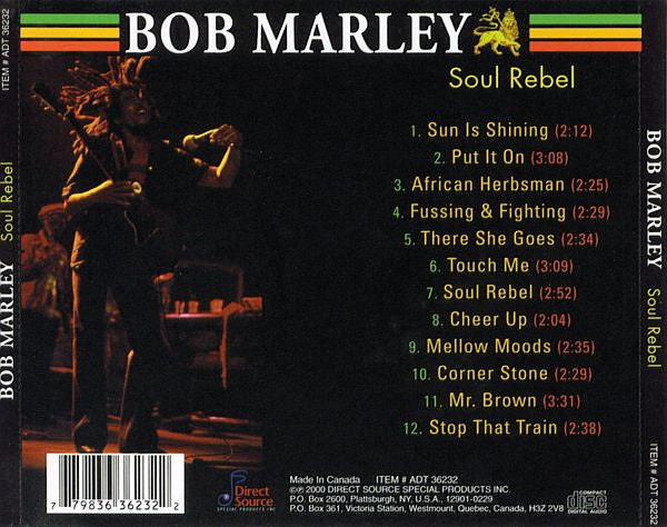 Bob Marley : Soul Rebel (CD, Comp)