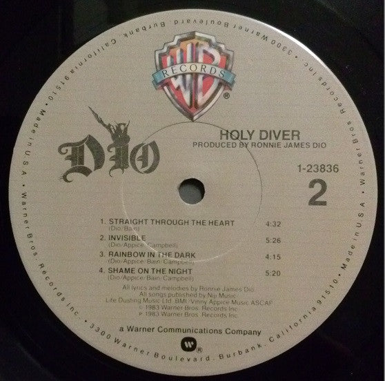Dio (2) : Holy Diver (LP, Album, Jac)