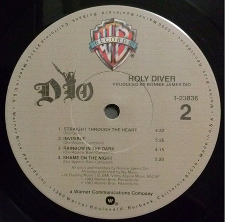Dio (2) : Holy Diver (LP, Album, Jac)