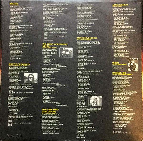 Metallica : Master Of Puppets (LP, Album, Spe)