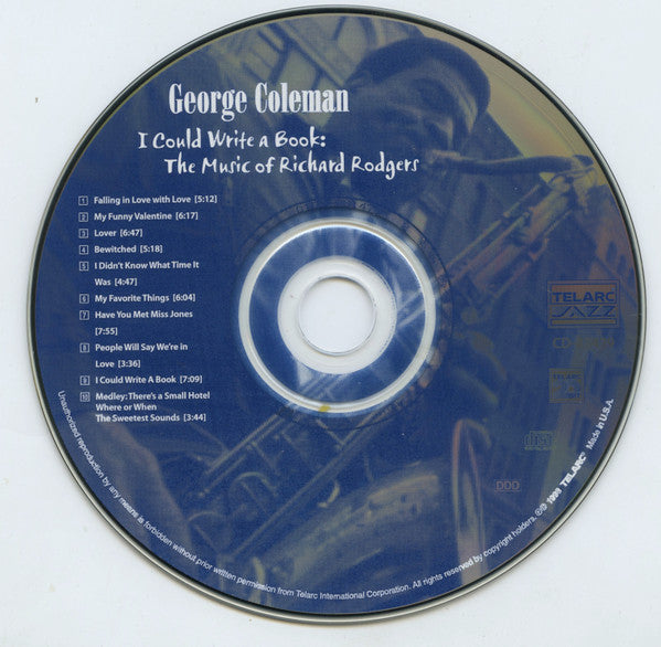 George Coleman Quartet : I Could Write A Book - The Music Of Richard Rodgers (CD, Album)