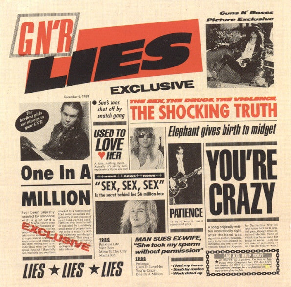 Guns N' Roses : G N' R Lies (CD, Album, Club, BMG)