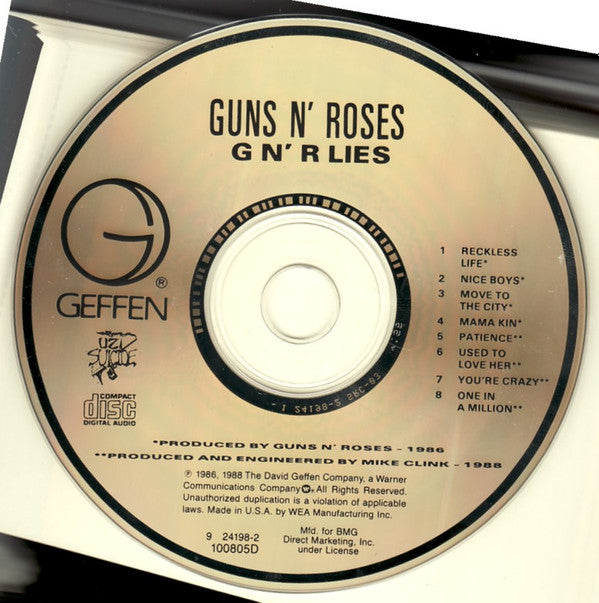 Guns N' Roses : G N' R Lies (CD, Album, Club, BMG)
