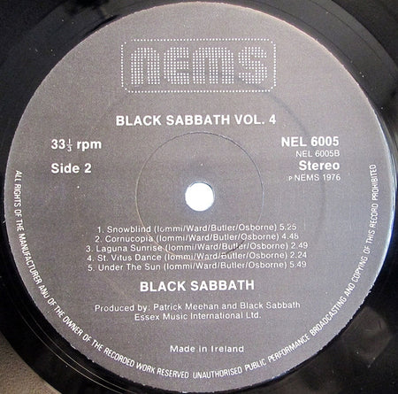 Black Sabbath : Black Sabbath Vol. 4 (LP, Album, RE)