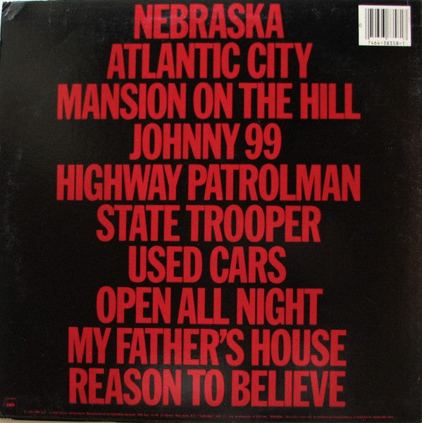 Bruce Springsteen : Nebraska (LP, Album, Pit)