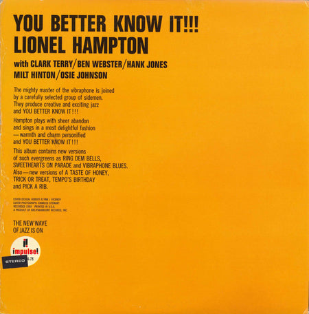 Lionel Hampton : You Better Know It!!! (LP, Album, RE, Gat)