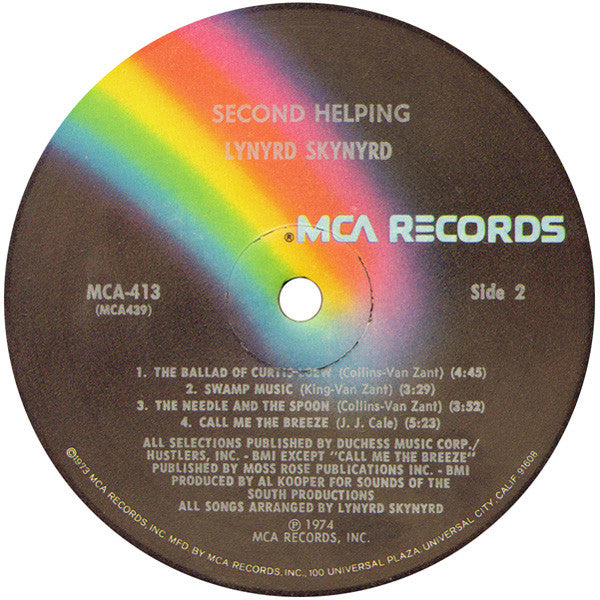 Lynyrd Skynyrd : Second Helping (LP, Album, RP, Pin)