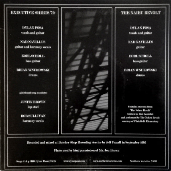 Dylan Posa And Three Cheers For One Dead Man : Executive Shirts '79 B/W The Nairu Revolt (7", EP)