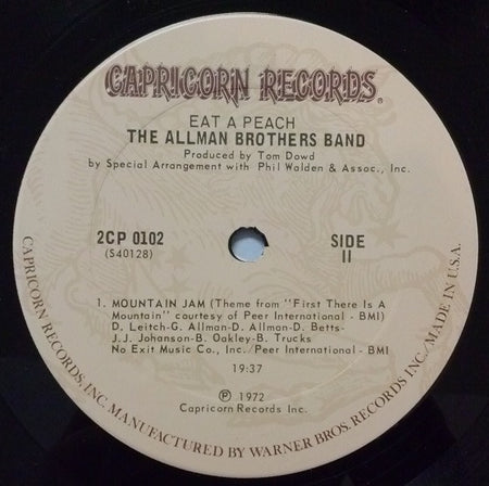 The Allman Brothers Band : Eat A Peach (2xLP, Album, RE, Ter)