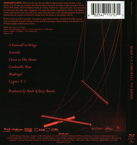 Rush : A Farewell To Kings (Blu-ray, Blu-ray-A, Album, RE, RM, Multichannel)