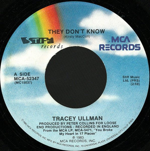Tracey Ullman : They Don't Know (7", Single, Pin)