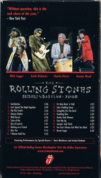 The Rolling Stones : Bridges To Babylon Tour - 1998 (VHS, NTSC)