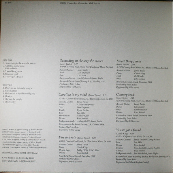 James Taylor (2) : James Taylor's Greatest Hits (LP, Comp, Ter)