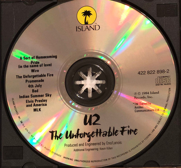 U2 : The Unforgettable Fire (CD, Album, RP)