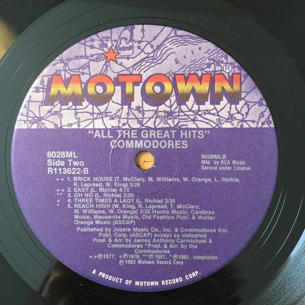 Commodores : All The Great Hits (LP, Comp, Club, RCA)