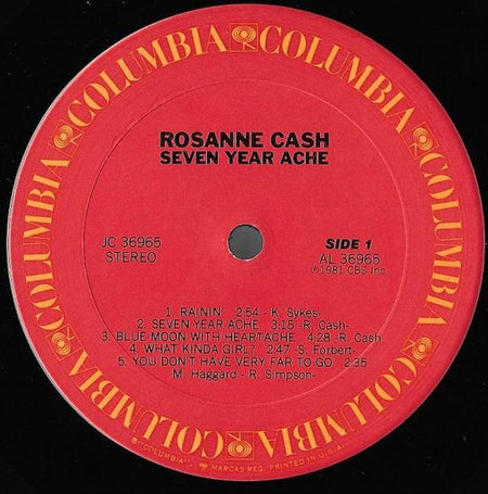 Rosanne Cash : Seven Year Ache (LP, Album, San)