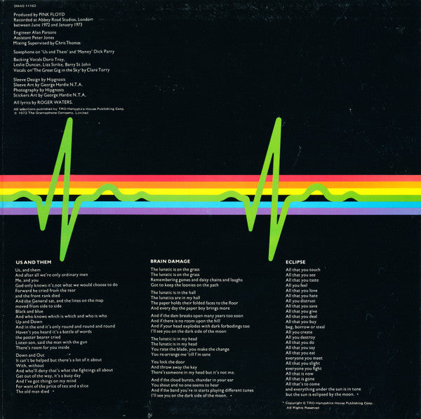 Pink Floyd : The Dark Side Of The Moon (LP, Album, RE, Jac)