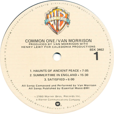 Van Morrison : Common One (LP, Album, Jac)