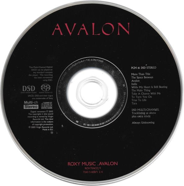 Roxy Music : Avalon (SACD, Hybrid, Multichannel, Album, RE, RM, Sup)