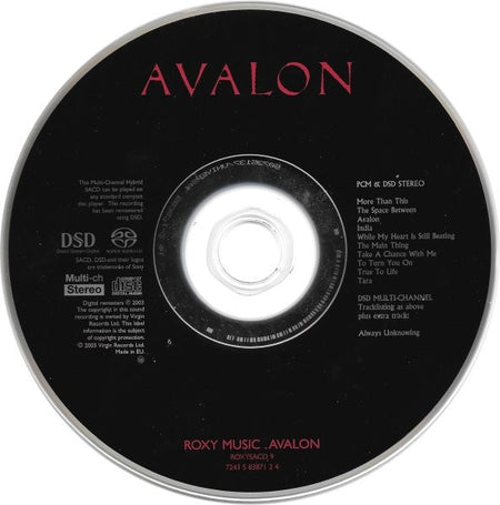 Roxy Music : Avalon (SACD, Hybrid, Multichannel, Album, RE, RM, Sup)