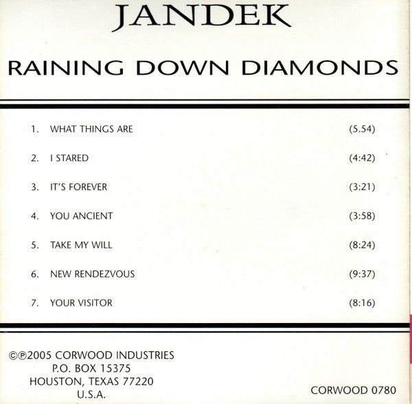 Jandek : Raining Down Diamonds (CD)