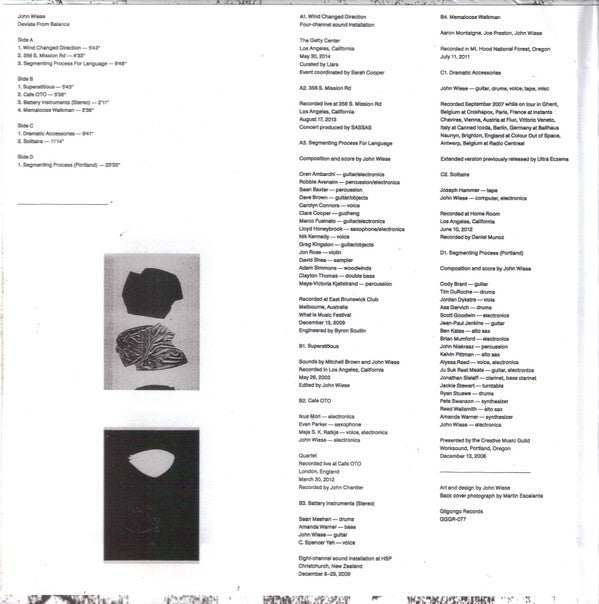 John Wiese : Deviate From Balance (CD, Album)