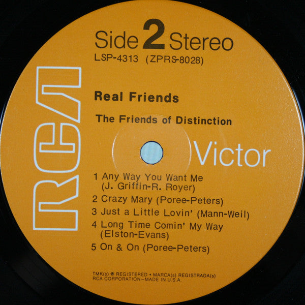 The Friends Of Distinction : Real Friends (LP, Album, Ind)