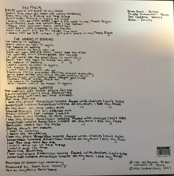 Black Flag : Six Pack (12", RE)