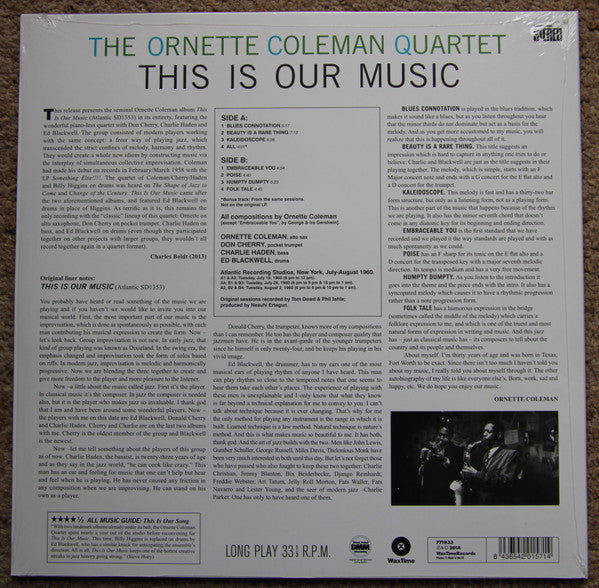 The Ornette Coleman Quartet : This Is Our Music (LP, Album, RE, RM, 180)