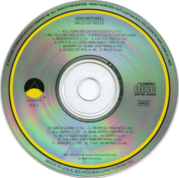 Joni Mitchell And The L.A. Express : Miles Of Aisles (CD, Album, RE)