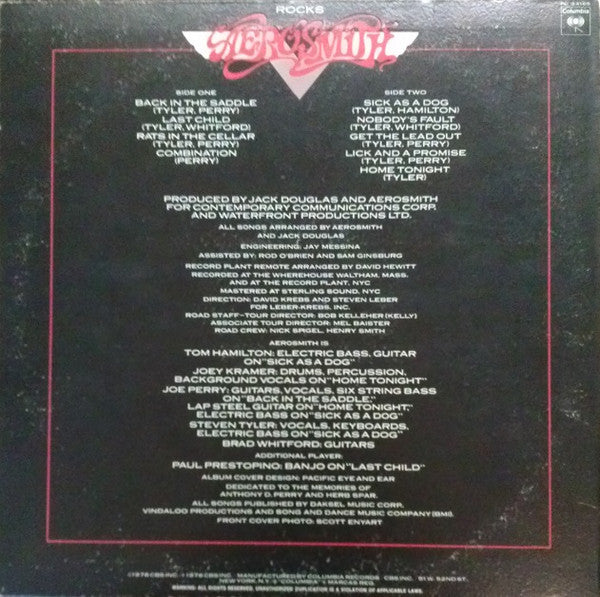 Aerosmith : Rocks (LP, Album, Ter)