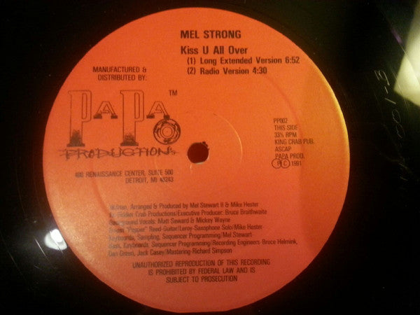 Melvin Stewart : Kiss U All Over/Uptown Lady (12")